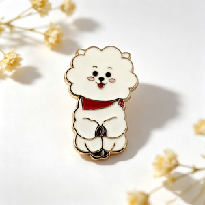 Pin de solapa de esmalte suave Kpop, insignia de metal de aleación de zinc, pin de recuerdo de ídolo con logotipo de doble corazón personalizado - Product Image 3
