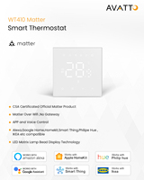 Termostato programable Avatto WT410 Tuya WiFi con pantalla digital para calefacción por suelo radiante, compatible con Google Home y Alexa.