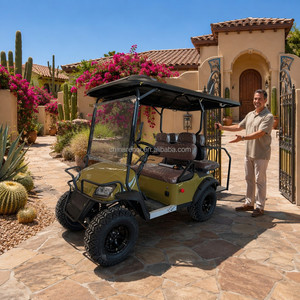 Voiturette <span class=keywords><strong>de</strong></span> golf électrique 4 places personnalisable avec marchepied arrière pliable, véhicule à basse vitesse pour navettes <span class=keywords><strong>de</strong></span> visites en résidences et parcs communautaires - Product Image 3