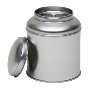 Boîte en étain argentée Caddy, merchandising personnalisé - Product Image 1