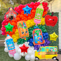 Ballons en feuille de couleur pour cartable d'école, bus scolaire, pour décorations de classe, premier jour de maternelle, décoration de rentrée scolaire