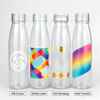 Bouteille de boisson en plastique PET transparente de 300 ml, qualité alimentaire, pour jus, lait, boissons froides, forme, taille, couleur et logo personnalisés, OEM ODM