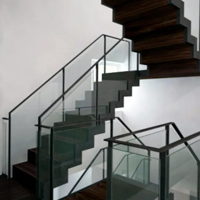 DIY tasarım ev iç mimarlık çelik ahşap merdiven Zig Zag Stringer merdiven