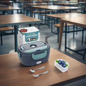 Boîte à <span class=keywords><strong>lunch</strong></span> chauffante électrique 1,5 L en acier inoxydable 304, récipient chauffant portable pour aliments, pour le bureau et la maison, certifié CE FDA - Product Image 1