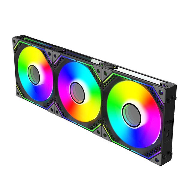 Computer Case Wireless Assembly Building Block RGB Fan Kit, Cable Software Smart PWM Control 5V ARGB Black/White