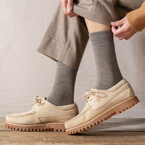 Men's Wool Mid-Calf <b>Socks</b> Thickened Warm Thermo Solid Color Long <b>Socks</b> For <b>Winter</b> Casual Wear - Product Image 1