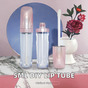 <span class=keywords><strong>Venus</strong></span> Hermosos Tubos Planos Personalizados de 5ml para Brillo Labial, Botellas de Plástico Recargables DIY para Aceite Labial, Colorete y Limpiador Facial con Brocha de 22mm - Product Image 3