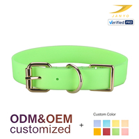 Collier pour chien en TPU couleur unie personnalisé, étanche, avec boucle en métal doré et anneau en D, réglable, anti-odeur, durable, vente en gros