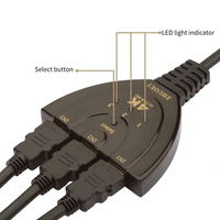 Commutateur HDMI Xput 3 ports 3 en 1, prend en charge la vidéo haute définition 4K Ultra HD 1080P 3D, sélecteur audio-vidéo pour HDTV, ordinateur portable, jeux