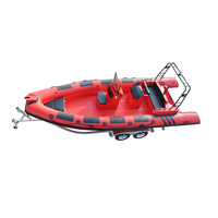 Bateau pneumatique RIB-680B, fabrication OEM, matériau PVC Hypalon, coque en fibre de verre, bateau gonflable marin, bateau de sport, bateau de sauvetage