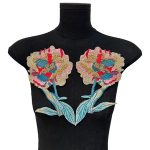 <span class=keywords><strong>Broderie</strong></span> en dentelle 3D florale perlée, applique de <span class=keywords><strong>broderie</strong></span>, patch de dentelle florale pour vêtements, robes, robes de mariée, couture de vêtements - Product Image 2