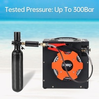 Compresseur d'air portable Dideep Mini DC 12V AC 110-220V en alliage d'aluminium sans huile 300 bars pour batterie de voiture et équipement de plongée