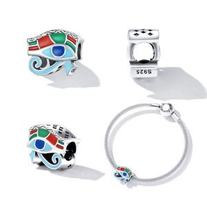 Bracciale egiziano eye of Horus perline significato guardiano fai da te branelli allentati accessori gioielli SCC2256 - Product Image 3