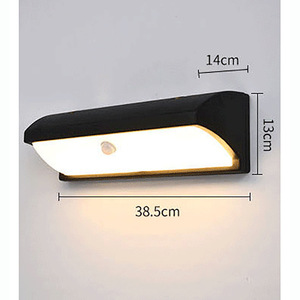โคมไฟติดผนัง LED กลางแจ้ง 25 ซม. แผ่นกระจายแสงโพลีคาร์บอเนตทรงสี่เหลี่ยมกันน้ำพร้อมเซ็นเซอร์ตรวจจับความเคลื่อนไหวสำหรับทางเข้าสวนระเบียง - Product Image 3
