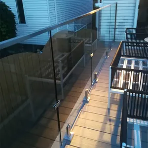 Swimming Pool Fence Stainless Steel Deck Glass Spigot Handrail Balcony 8mm Frameless Glass Railing Stair Spigot Glass Balustrade