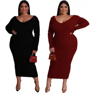 6XL abbigliamento Yc8945 abito da donna grande europeo e americano gonna a righe con scollo a v transfrontaliero desiderio vendita calda Express