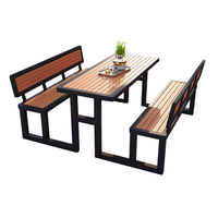 Ensemble de table et chaises de cantine scolaire en acier moderne avec banc - Usage commercial