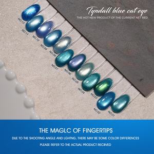 Collection de vernis à ongles gel œil de chat JTING TPO Hema Free Design 12 couleurs Tyndall Blue Cat Eye Gel Polish OEM 15ml, fournitures pour salon - Product Image 4