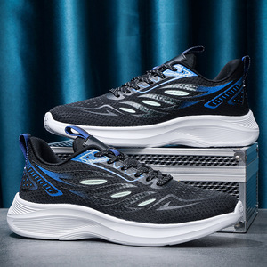 Zapatillas Deportivas Casuales para Hombre, Negras, de Malla, con Cordones, Punta Redonda, Transpirables, Suela de Goma, Entresuela de EVA, para Todas las Temporadas, Venta al Por Mayor - Product Image 5