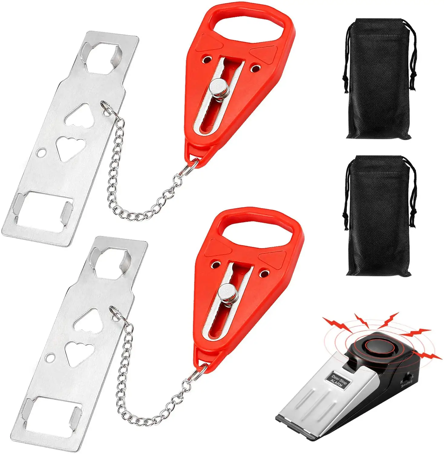 Новейший безопасный портативный дверной замок для путешествий, дверной стопор с открытым датчиком, 120 дБ, портативный дверной замок с сигнализацией