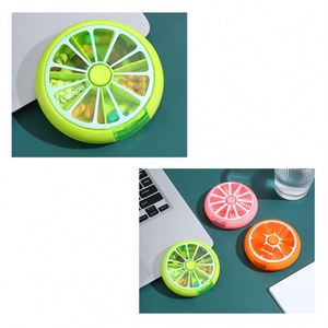 Boîte à pilules portable ronde à 4 compartiments, transparente givrée, mini distributeur de médicaments anti-poussière pour voyage, idée cadeau originale - Product Image 3