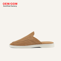 Mules de Ante Duraderos para Hombre con Punta Puntiaguda, Sin Talón, Tipo Mocasín, Impermeables, Ligeros, Suela Blanca, Casuales, Planos, Novedad 2026