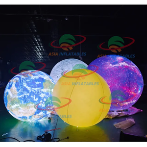 Décoration de fête sur le thème de l'espace, ballon gonflable planète, ballon gonflable Terre Lune neuf planètes, modèle lumineux LED suspendu - Product Image 3
