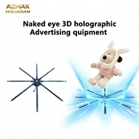 Ventilateur Holographique 3D à l'Œil Nu 150CM 2880 LED 8 Pales WiFi avec Téléchargement de Contenu via Carte TF, Projecteur Publicitaire pour l'Éducation Intérieure