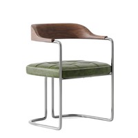 Chaises de salle à manger de style industriel léger et luxueux, utilisation dans les restaurants et les bars, chaise de salle à manger verte, cadre en métal en forme de U