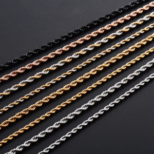สร้อยคอเชือกเกลียวสแตนเลส 5 สี สำหรับผู้หญิงผู้ชาย สีดำ/เงิน/ทอง ชุบเคลือบ สไตล์โชคเกอร์ เครื่องประดับแฟชั่นโลหะ - Product Image 2