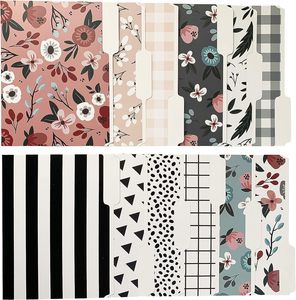 Thư mục tập tin trang trí bao gồm 12 thiết kế dễ thương, thư mục tập tin kích thước thư, Tab cắt 1/3, vật tư văn phòng tổ chức tập tin - Product Image 1