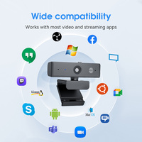 Cámara Web para Portátil con Enfoque Automático de 30 fps, 8 Megapíxeles CMOS, 4K Full HD, Transmisión en Vivo, USB 2.0, para PC, Mac, YouTube, Skype, Video