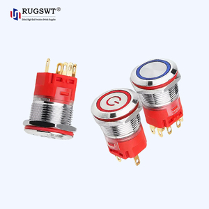 Interruptor de Botón Pulsador Iluminado <span class=keywords><strong>con</strong></span> Anillo Verde de 19 mm, 2NO2NC, Momentáneo, para <span class=keywords><strong>Timbre</strong></span> de Puerta, IP65, Resistente al Agua - Product Image 4