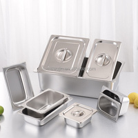 Bac Gastronorme Rectangulaire en Acier Inoxydable GN, Plateau de Service, Contenant à Glace pour Restaurant, Hôtel, Buffet