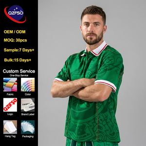 QZFSO Custom Vintage Teamwear Sublimated Moisture Wicking Training Retro Football Shirt Polo Collar Customized Soccer Jersey - Product Image 1