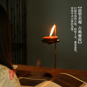 Zhuqige Bamboo Candle Holder Handmade Tea Ceremony Lamp Retro Decor For Table Use - Product Image 4
