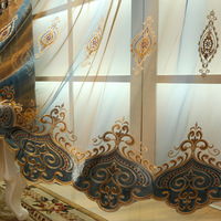 Rideau brodé sur mesure de style européen, français et américain pour salon et chambre à coucher, directement de l'usine.