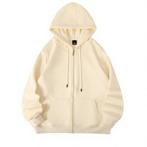 Men's Hooded Zip-Up Sweatshirt Solid Color Cotton French Terry Casual Autumn Wear Regular Fit Pocket Design - Product Image 4
