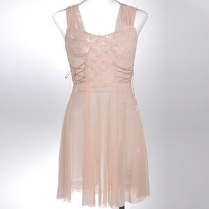 थोक ठोस परिप्रेक्ष्य नाइटटाउन फीके फीमेल आरामदायक वेशभूषा सेक्सी स्ट्रैप ड्रेस ग्लैमरस फिशनेट नाइट - Product Image 6