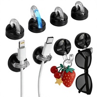 Lot de 8 clips magnétiques rotatifs à 360° en plastique pour câbles, support adhésif pour la gestion des câbles sur le bureau, à la maison, au bureau et en voiture (noir)
