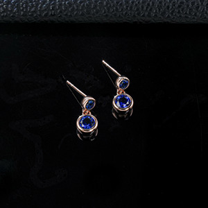 925 silver rose gold sapphire <b>earrings</b> pendant <b>earrings</b> - Product Image 2