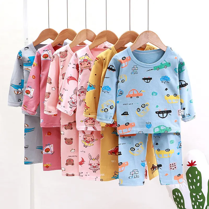 Children's Pajamas For Girls Clothes Cartoon Baby Nightwear Long Sleeve Boys Pyjamas Set Kids Homewear Cotton 2021 Spring Autumn