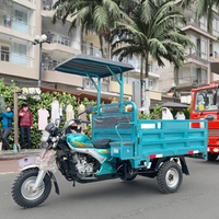 Tricycle de fret motorisé WangHu à carrosserie ouverte, 2T, haute capacité de charge, revêtement antirouille, moteur refroidi par air, 50-70 km/h, 3 roues, le meilleur