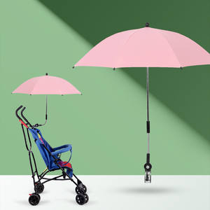 Parapluie de poussette réglable résistant aux <span class=keywords><strong>UV</strong></span> promotionnel d'usine Impression de logo personnalisé pour parapluie à clip extérieur - Product Image 4