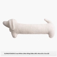 Coussin de dossier en coton PP imprimé réactif, motif Teckel magnifique, design mignon de dessin animé, forme allongée, pour salon