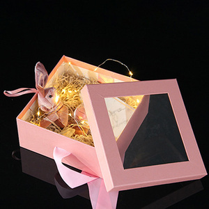 Custom Paper Cardboard Gift Packaging <b>Boxes</b> Window Design Paper Box for <b>Macarons</b> Wedding Favors Premium Gift Box Wedding Favor - Product Image 2