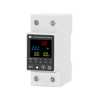 Protecteur intelligent WiFi à réenclenchement automatique 63A 230V AC, disjoncteur intelligent avec compteur d'énergie, protection contre les surtensions/sous-tensions