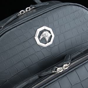 Sac à dos en cuir de crocodile pour homme, avec fermeture éclair, portable, résistant aux taches d'eau, aspect mat, haut de gamme, capacité 20-35L - Product Image 4