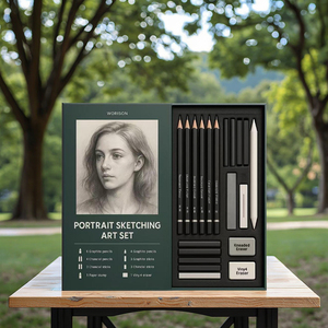 Set de Dibujo de Retratos Premium Personalizable, Kit Profesional de Dibujo con <span class=keywords><strong>Carboncillo</strong></span> y Grafito, con Borradores y Herramientas de Mezcla - Product Image 4