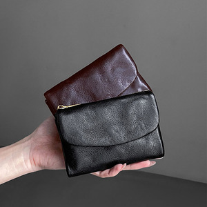 Portefeuille court en cuir véritable pour femme Zenos, porte-cartes pliable rétro et porte-monnaie avec compartiments multi-couches - Product Image 4